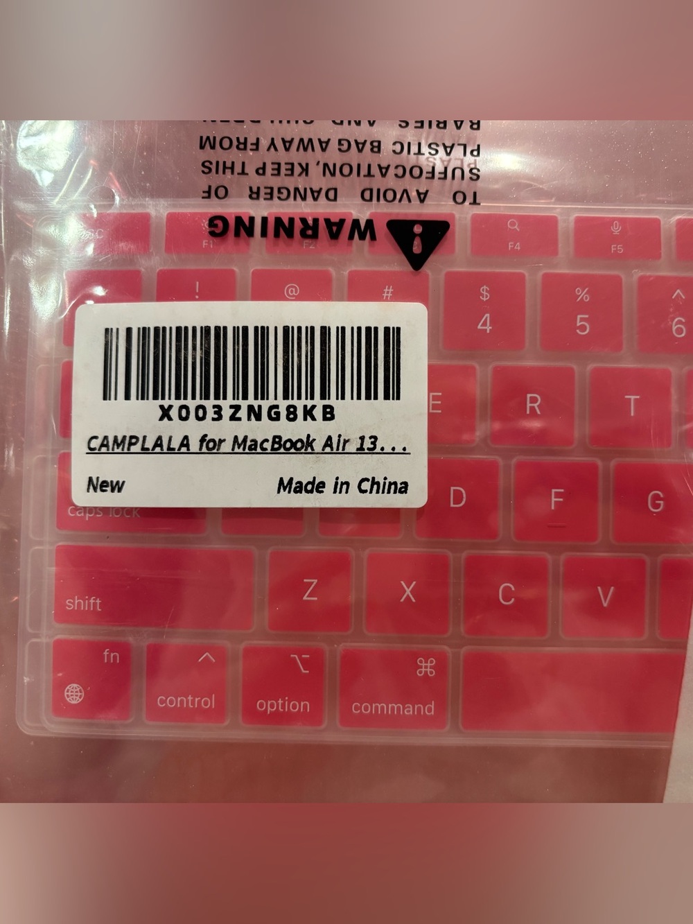 Pink Keyboard Cover for MacBook Air 13